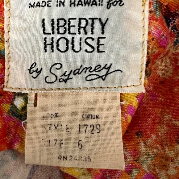 VTG 70s Liberty House by Sydney (Hawaii) Split Shirt/Dress with Long Pants Sz 6 - Picture 9 of 10